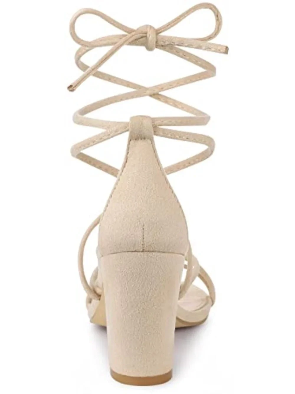 Perphy Women's Strappy Chunky Heel Lace-Up Sandals